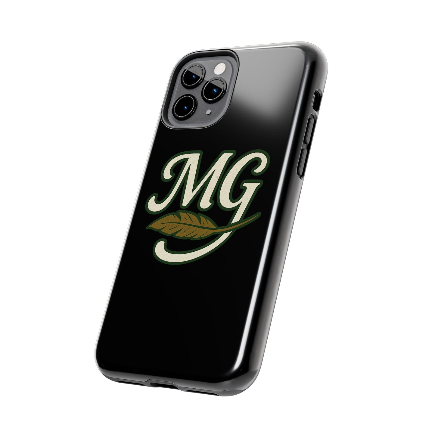 MG Leaf Light Logo Tough Phone Case — Protective Retro Monogram Phone Case