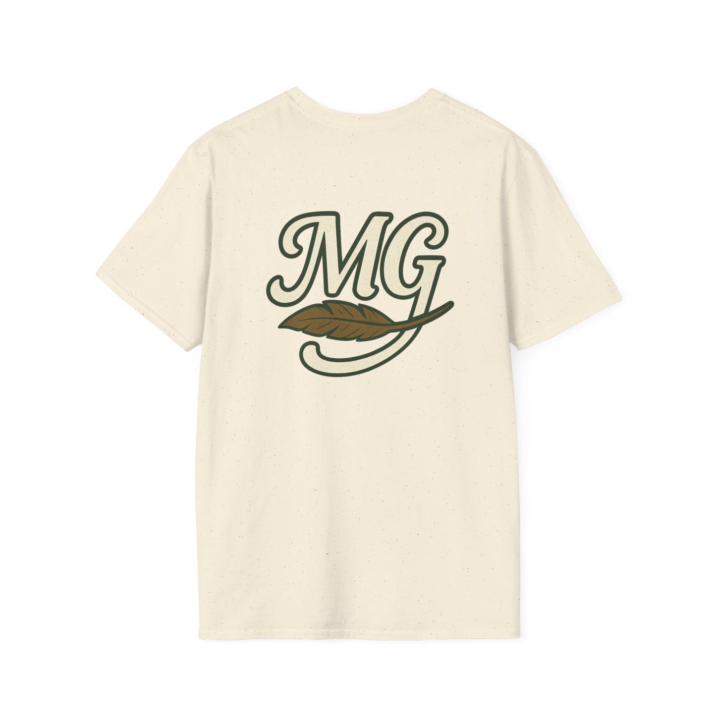 Backside MG Logo Tee with Feather Graphic