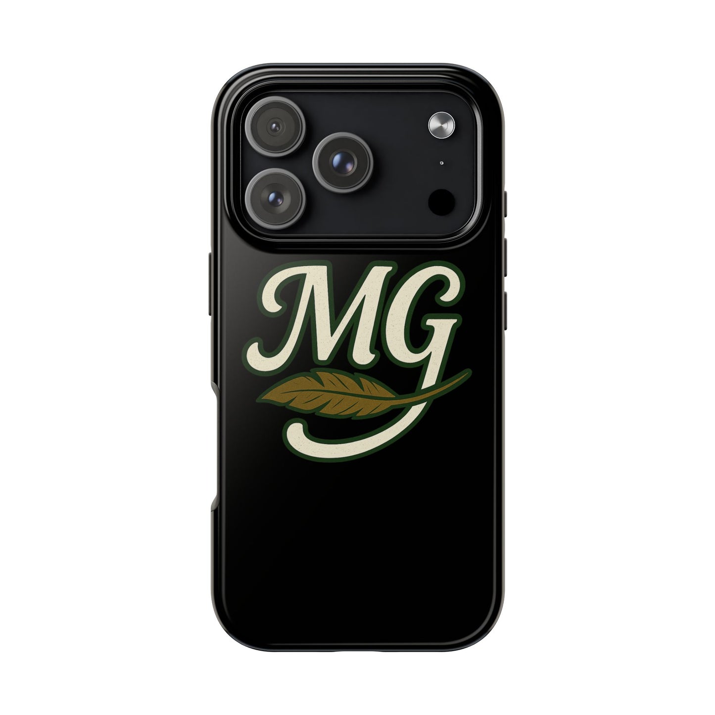 MG Leaf Light Logo Tough Phone Case — Protective Retro Monogram Phone Case
