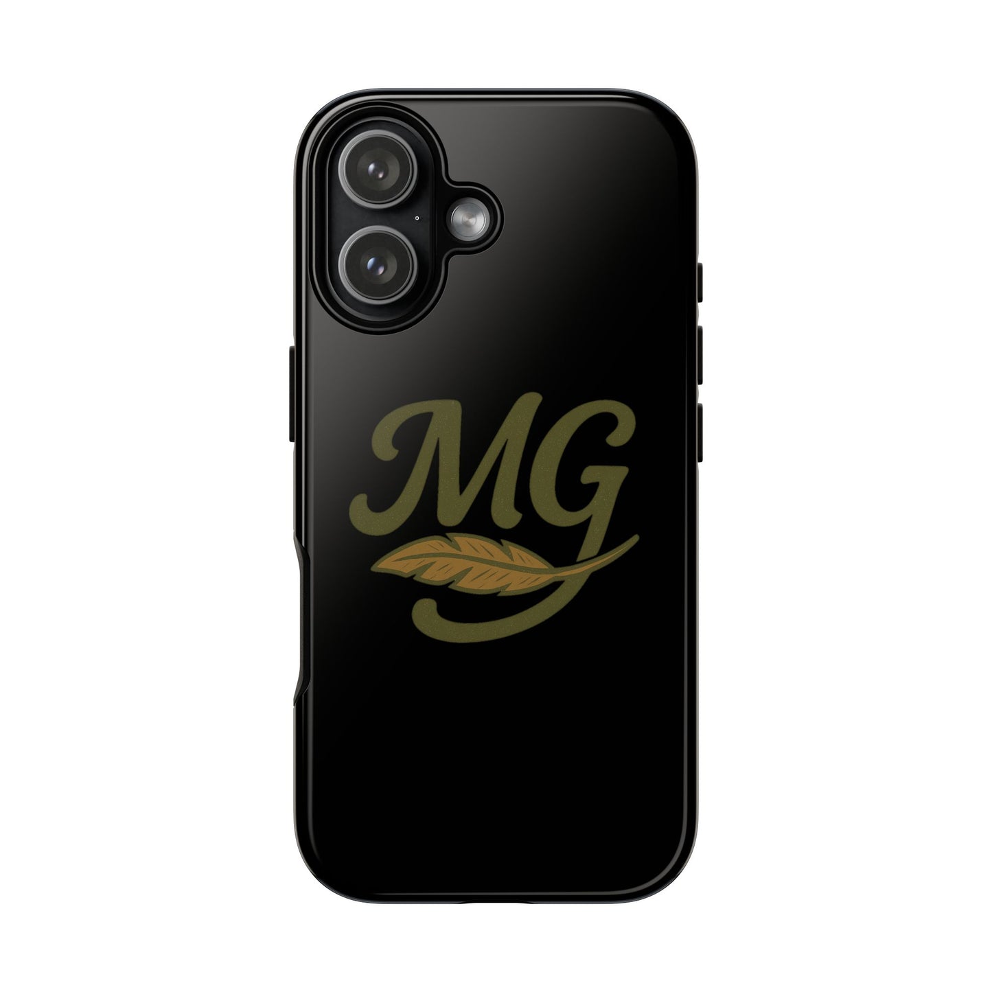 Tough Cases Phone Case — MG Dark Monogram with Leaf Graphic