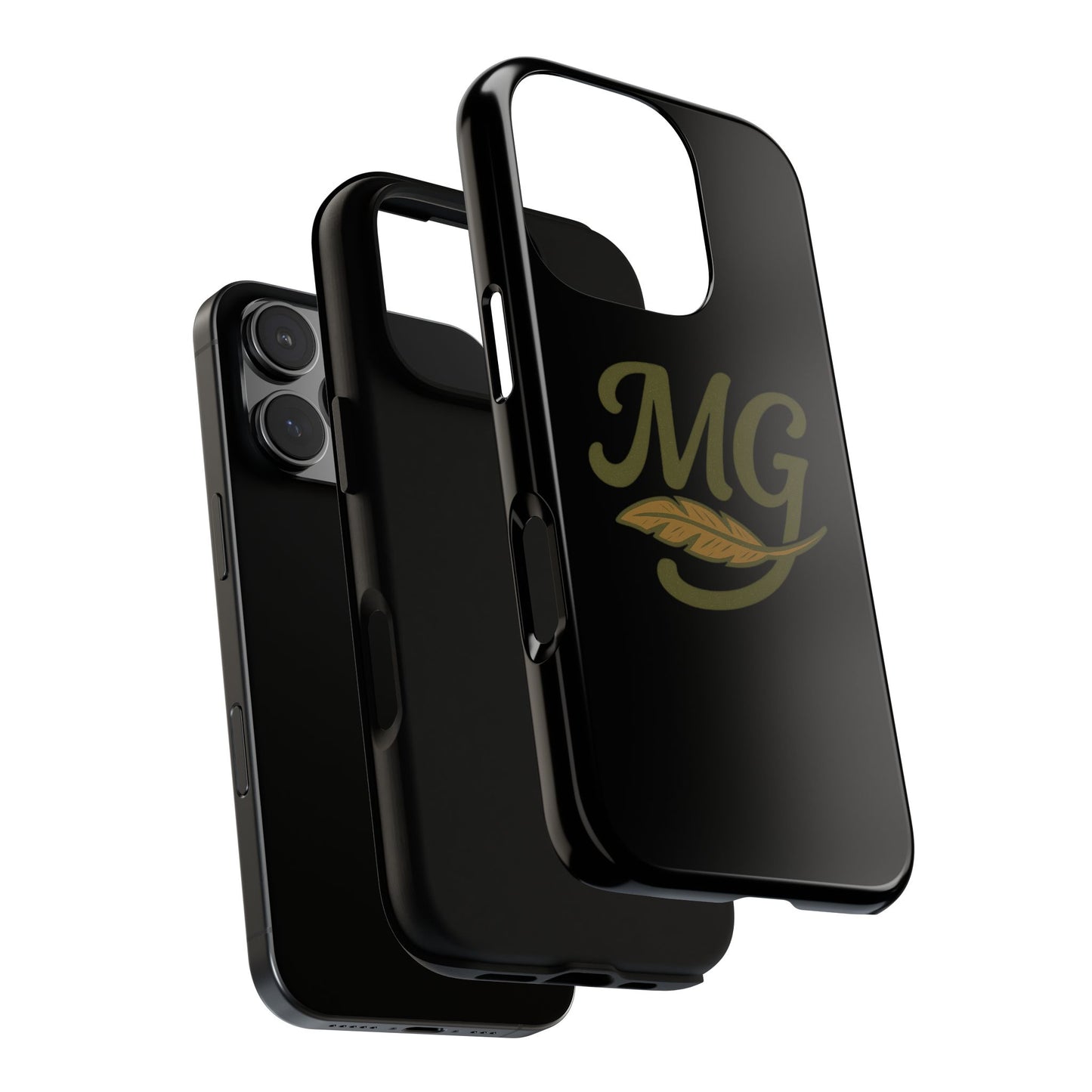 Tough Cases Phone Case — MG Dark Monogram with Leaf Graphic