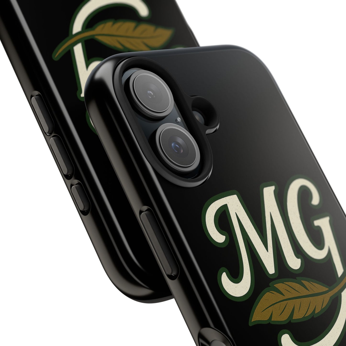 MG Leaf Light Logo Tough Phone Case — Protective Retro Monogram Phone Case