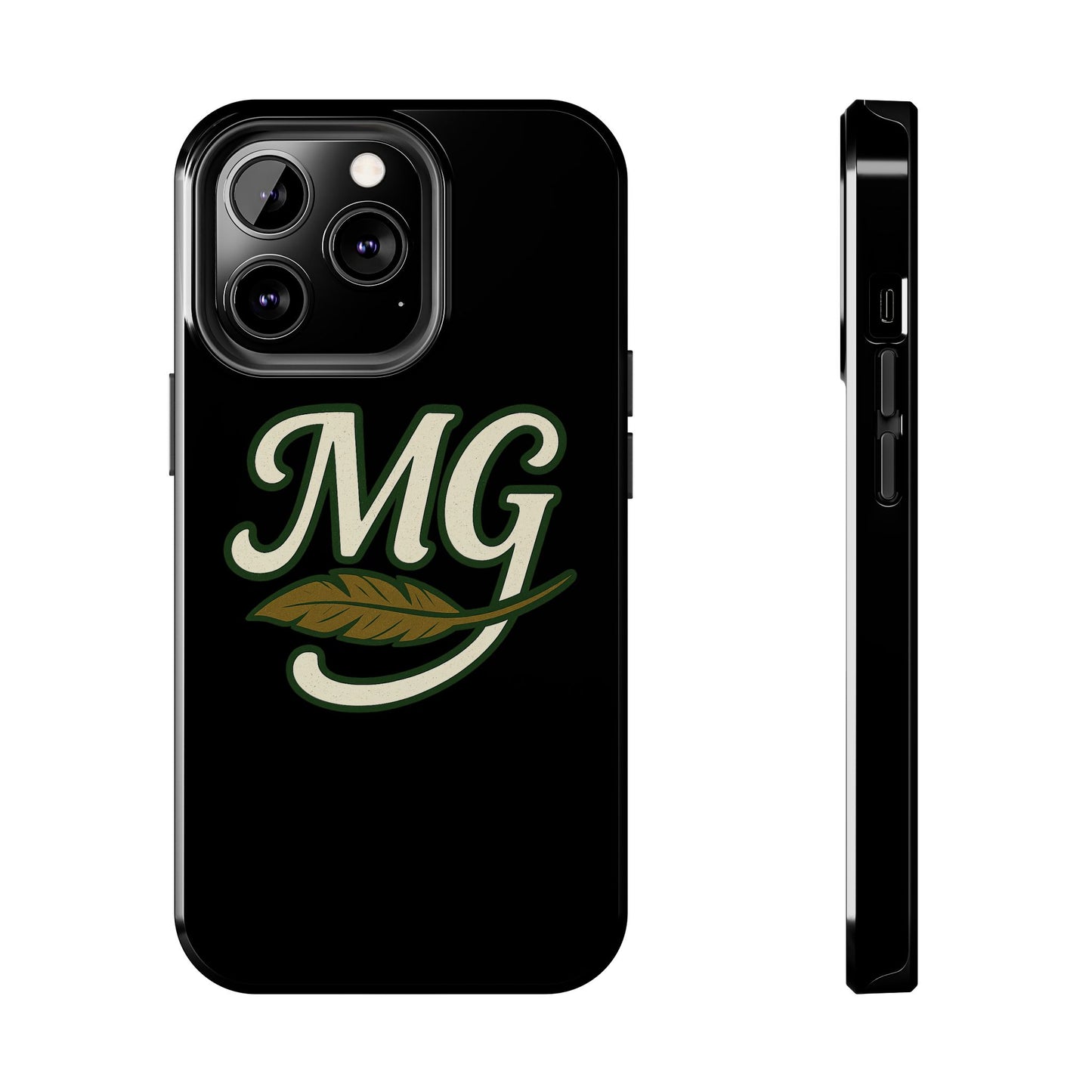MG Leaf Light Logo Tough Phone Case — Protective Retro Monogram Phone Case
