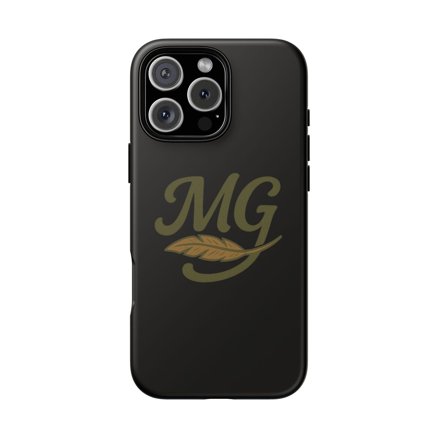 Tough Cases Phone Case — MG Dark Monogram with Leaf Graphic