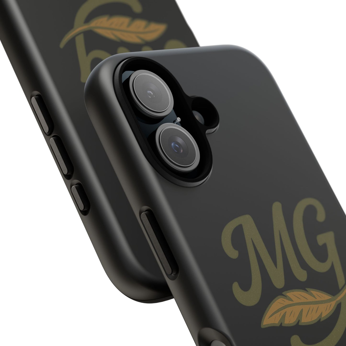 Tough Cases Phone Case — MG Dark Monogram with Leaf Graphic