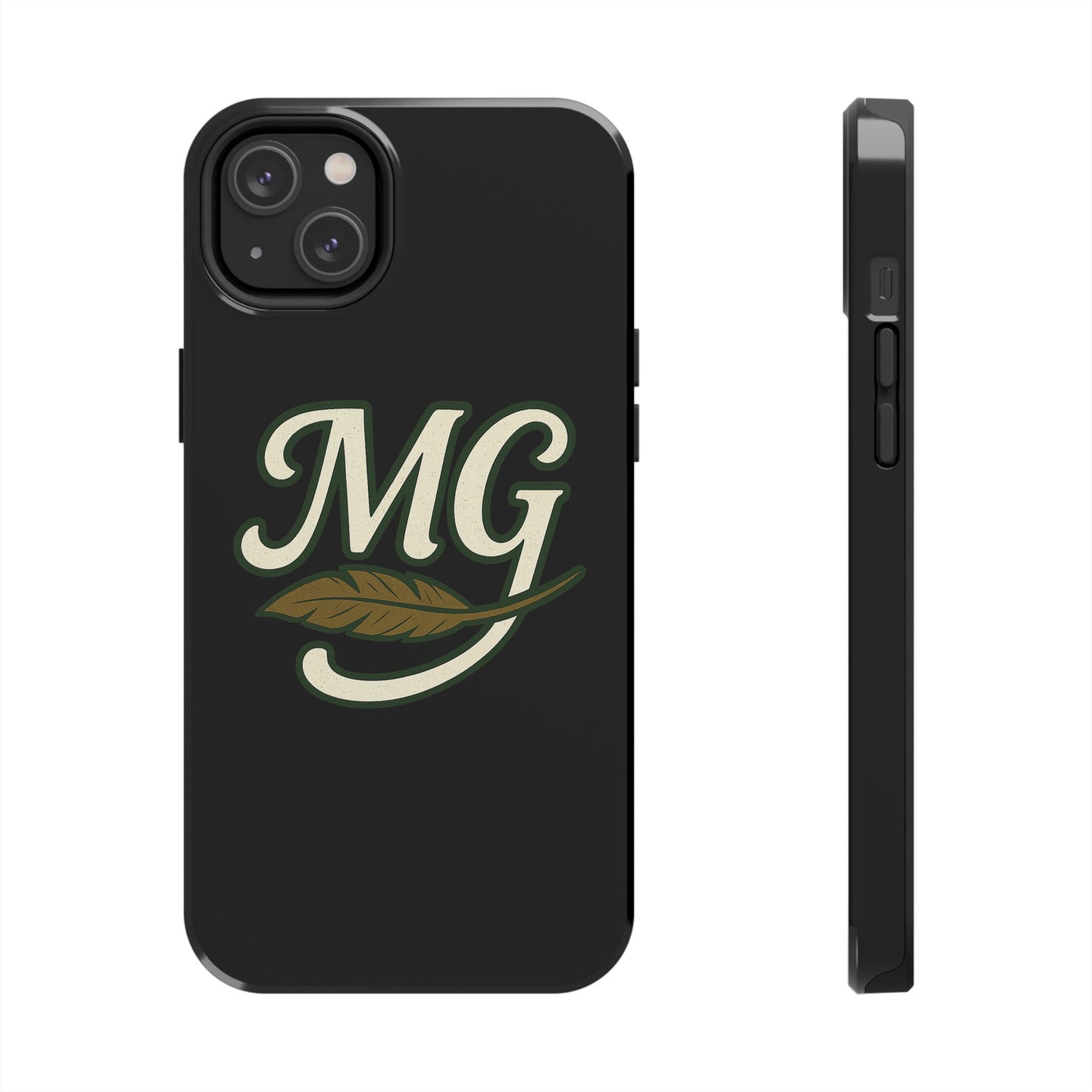 MG Leaf Light Logo Tough Phone Case — Protective Retro Monogram Phone Case