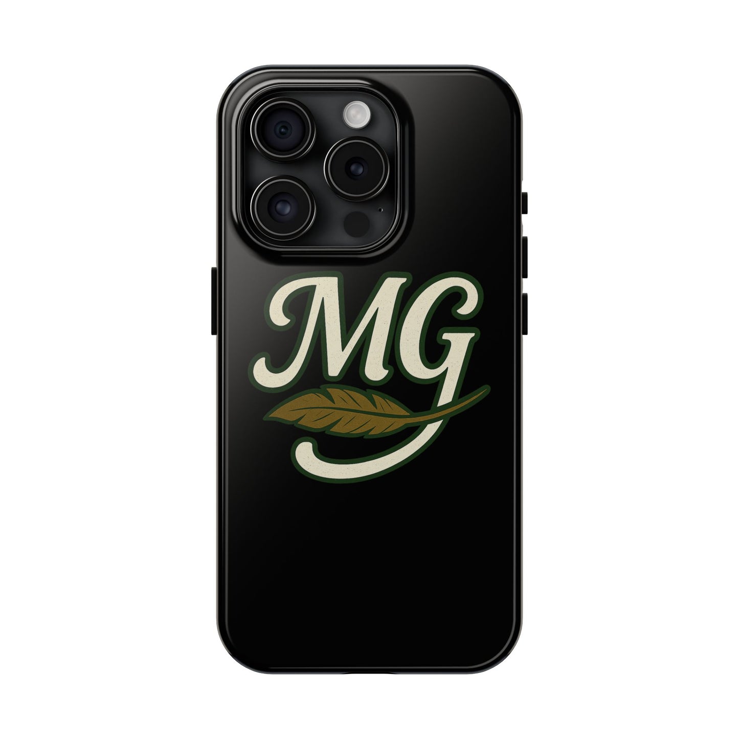 MG Leaf Light Logo Tough Phone Case — Protective Retro Monogram Phone Case