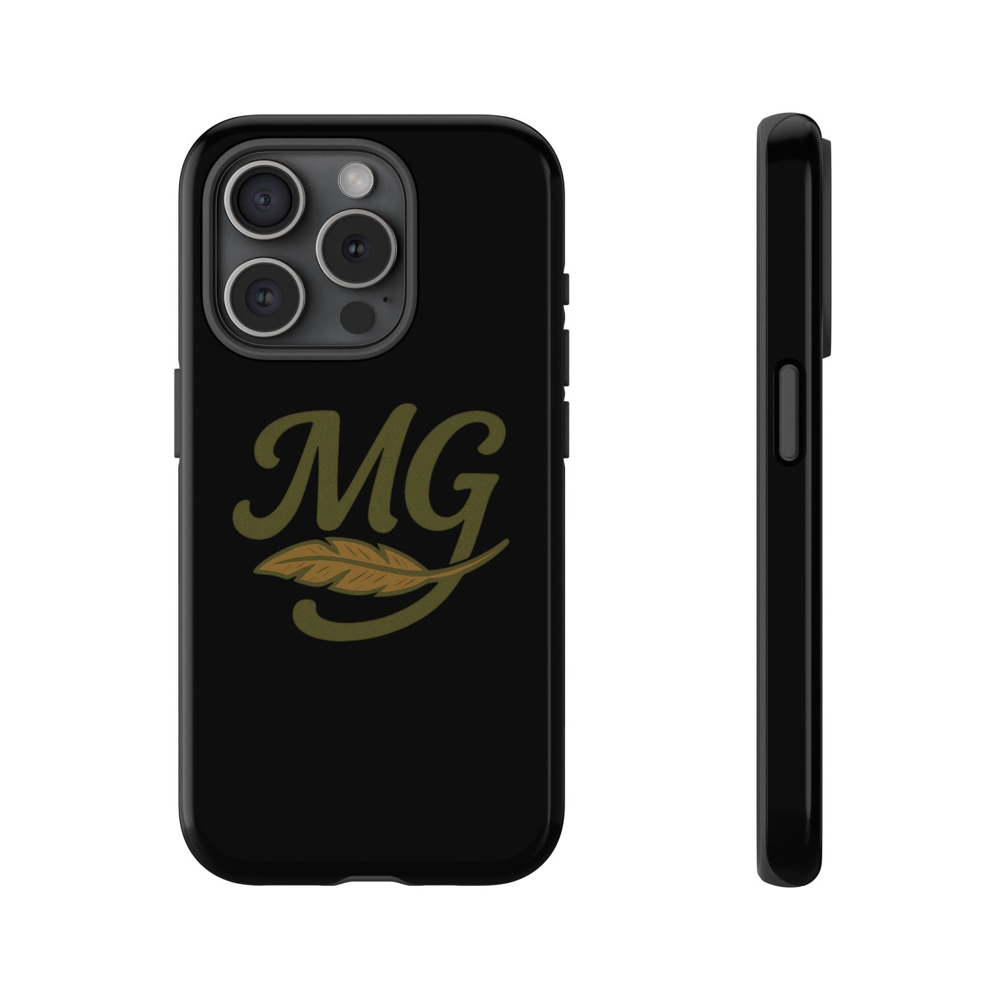Tough Cases Phone Case — MG Dark Monogram with Leaf Graphic