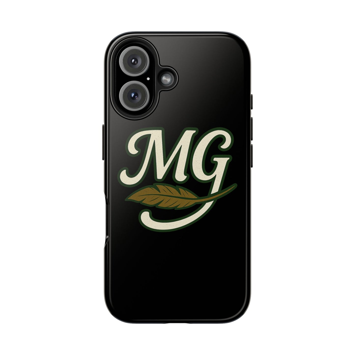 MG Leaf Light Logo Tough Phone Case — Protective Retro Monogram Phone Case