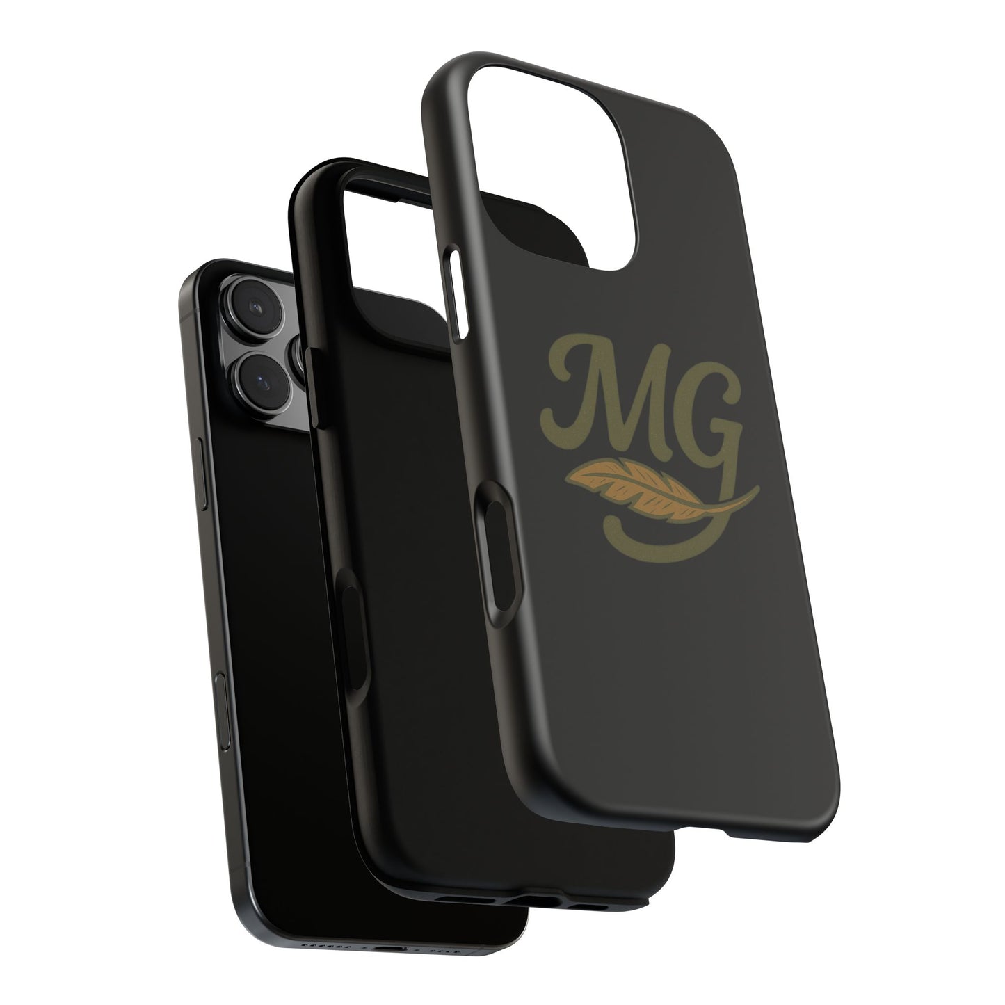 Tough Cases Phone Case — MG Dark Monogram with Leaf Graphic