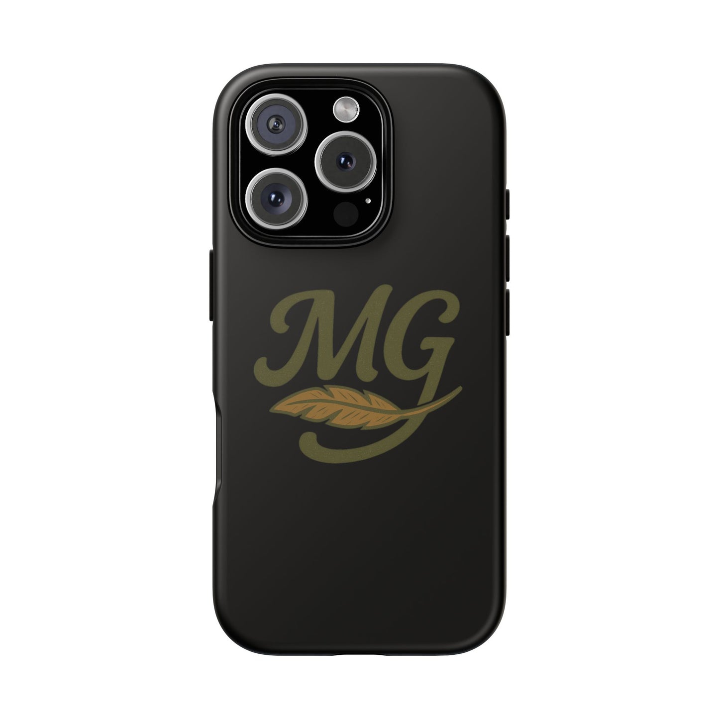 Tough Cases Phone Case — MG Dark Monogram with Leaf Graphic