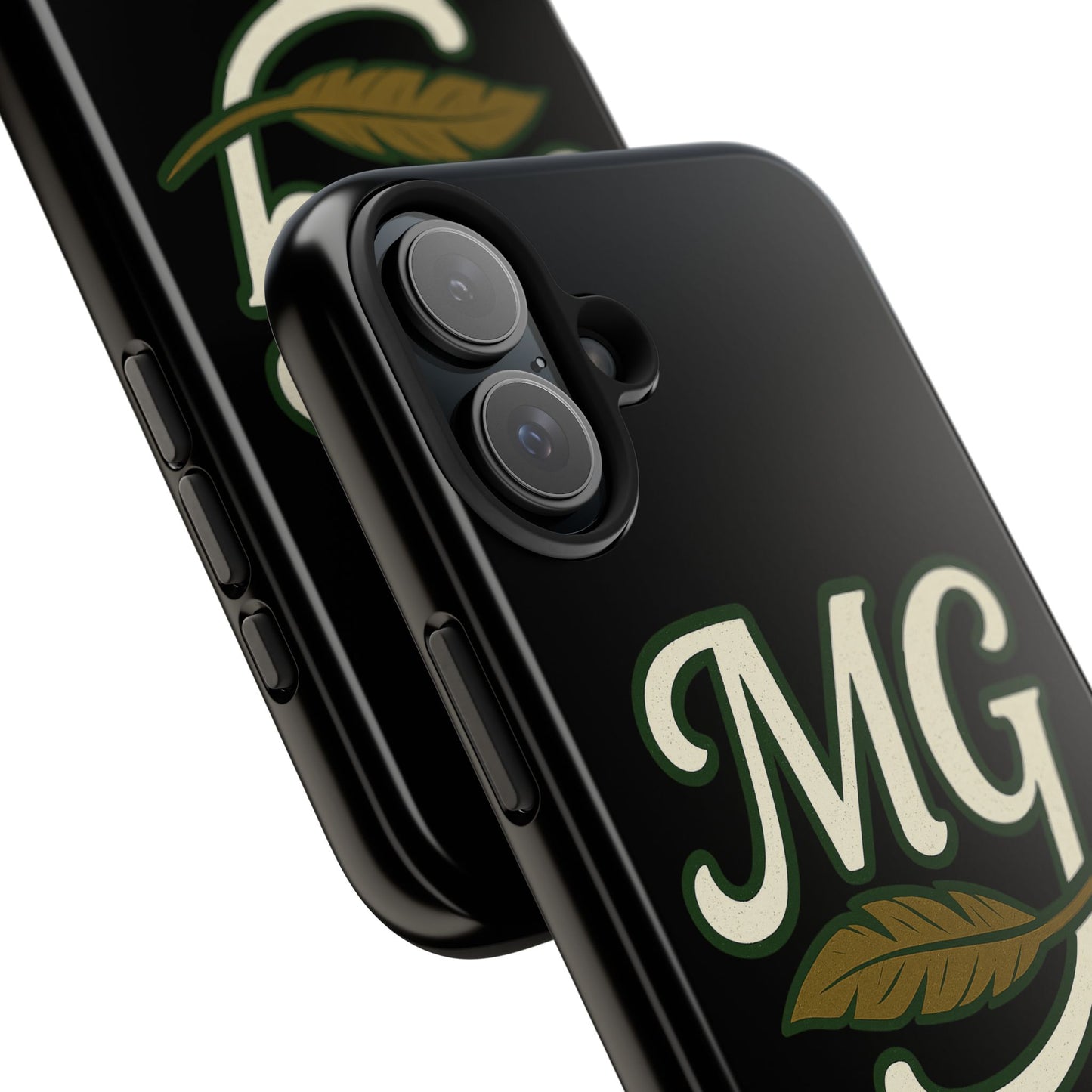 MG Leaf Light Logo Tough Phone Case — Protective Retro Monogram Phone Case