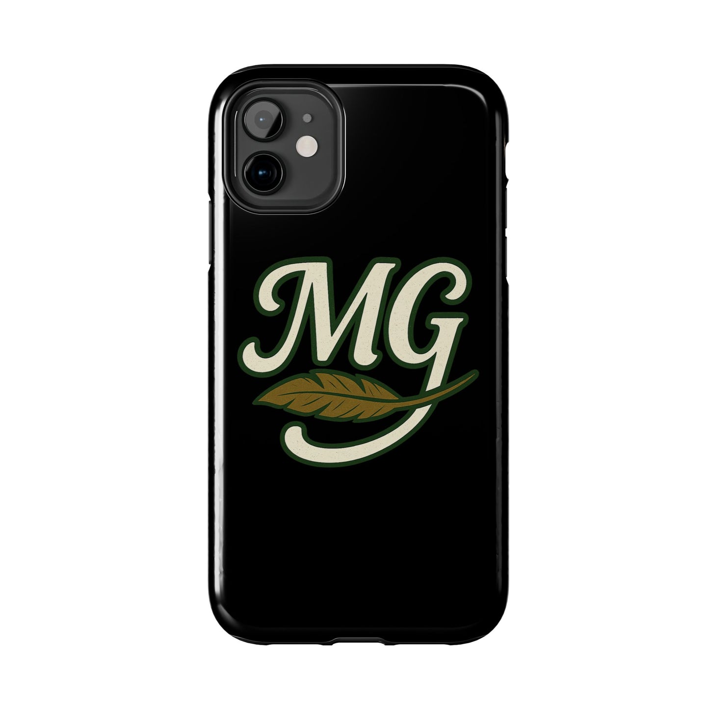 MG Leaf Light Logo Tough Phone Case — Protective Retro Monogram Phone Case