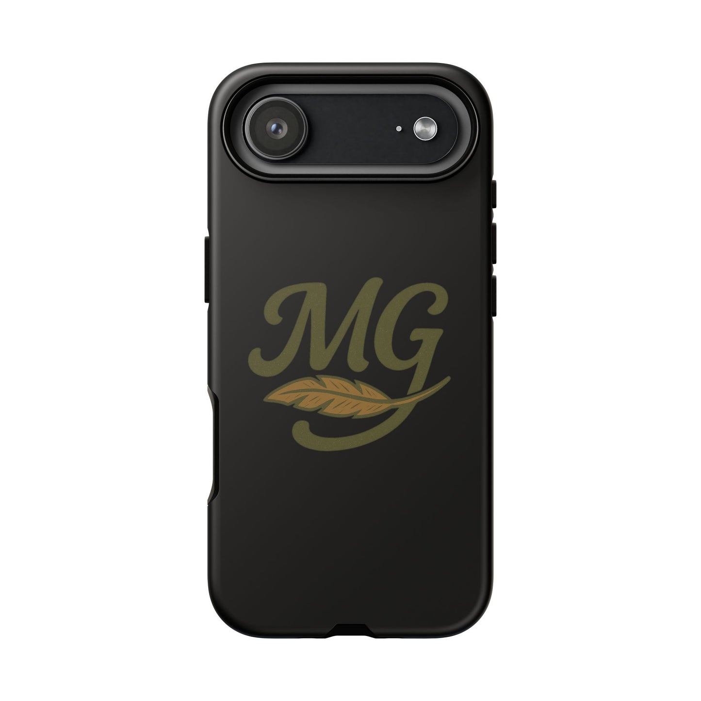 Tough Cases Phone Case — MG Dark Monogram with Leaf Graphic