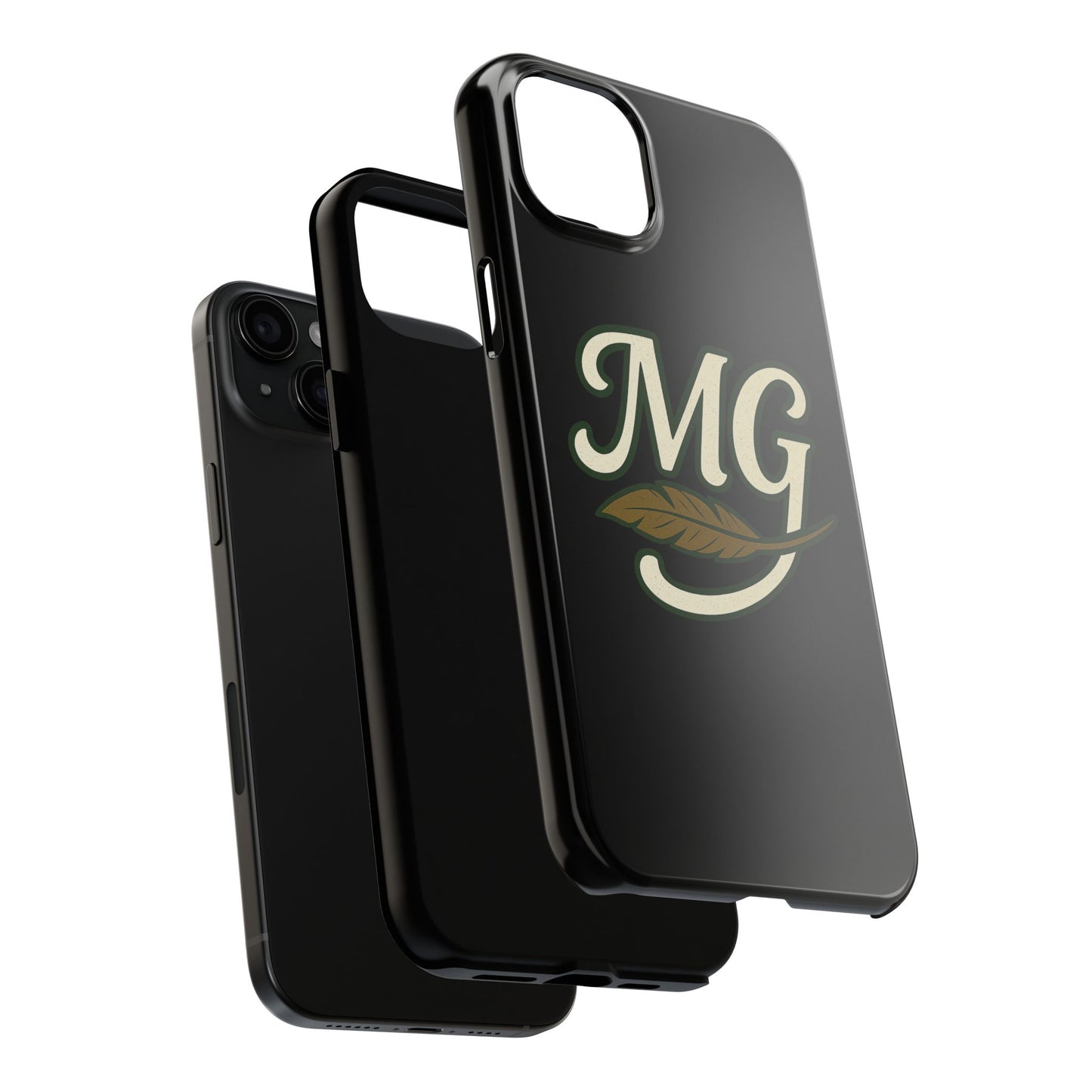MG Leaf Light Logo Tough Phone Case — Protective Retro Monogram Phone Case