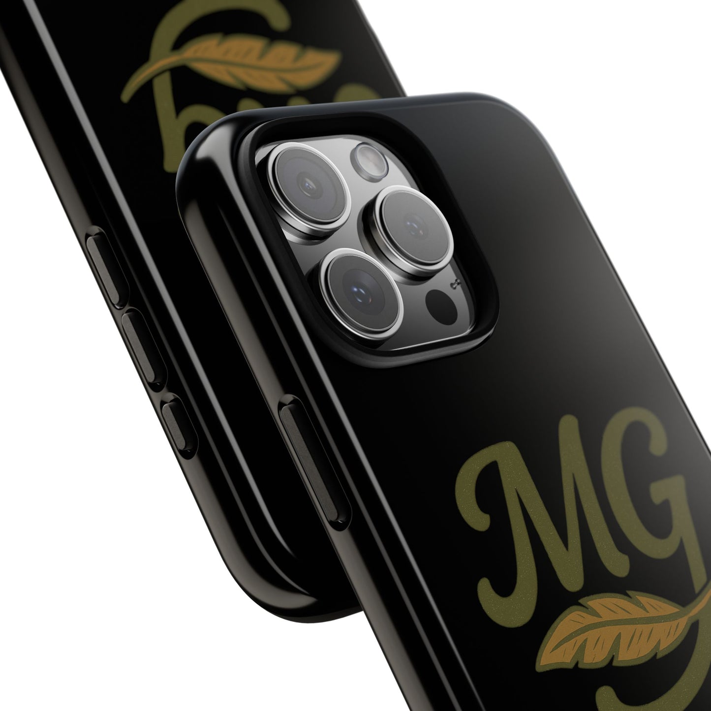 Tough Cases Phone Case — MG Dark Monogram with Leaf Graphic
