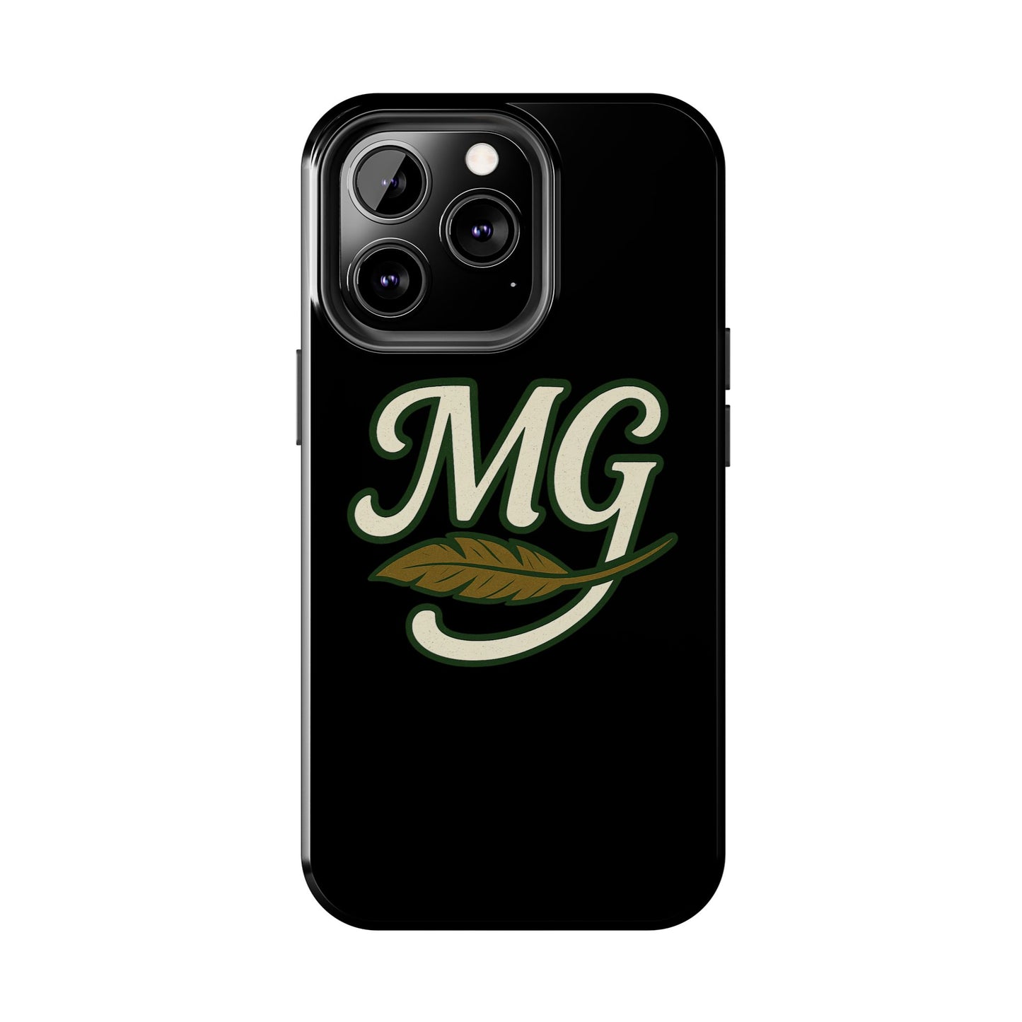 MG Leaf Light Logo Tough Phone Case — Protective Retro Monogram Phone Case