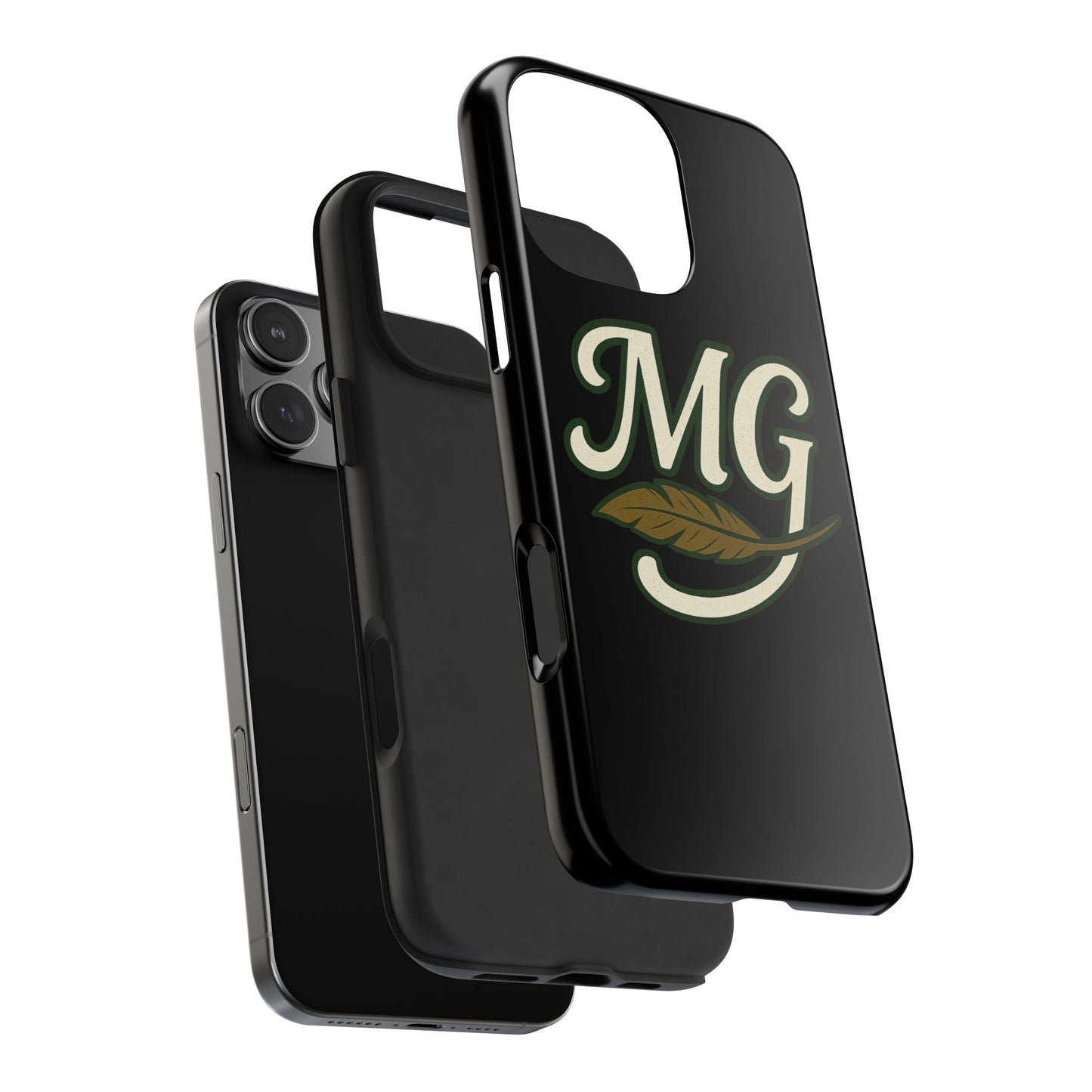 MG Leaf Light Logo Tough Phone Case — Protective Retro Monogram Phone Case