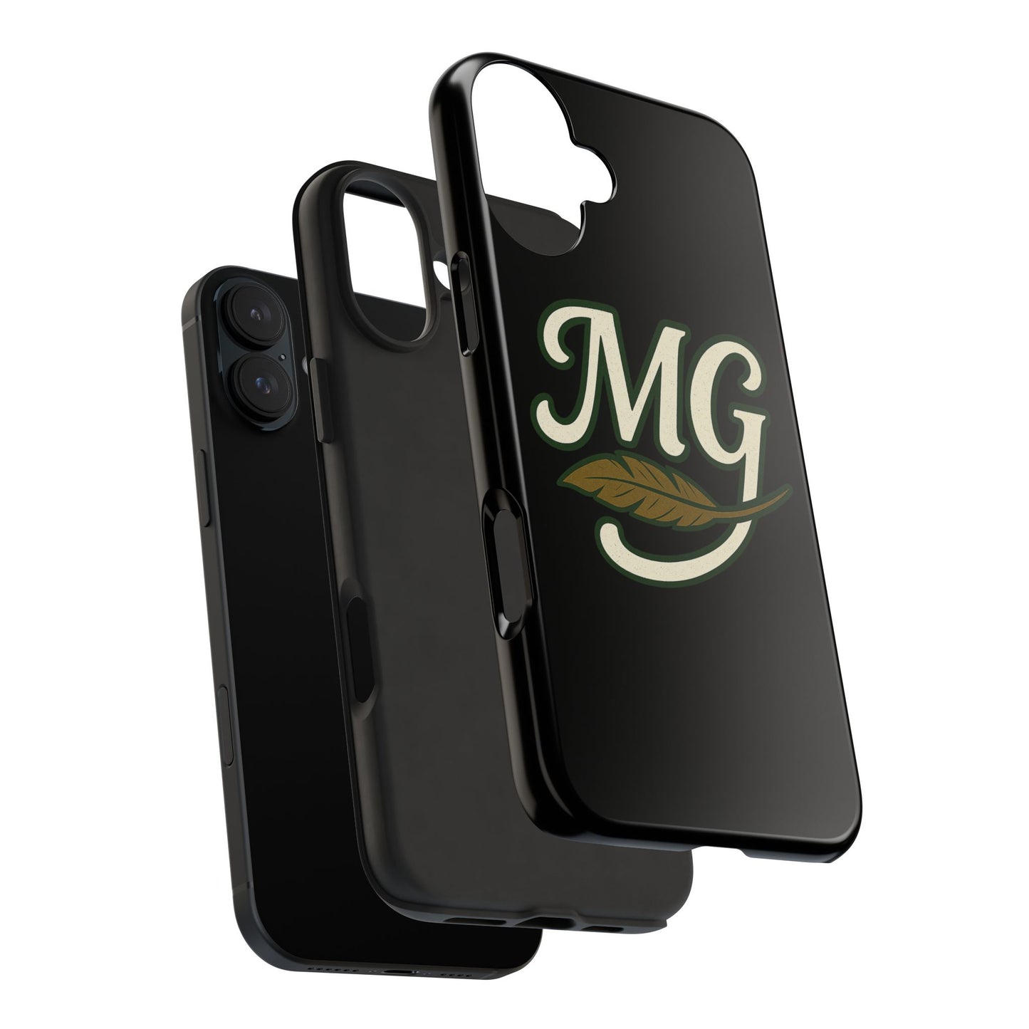 MG Leaf Light Logo Tough Phone Case — Protective Retro Monogram Phone Case