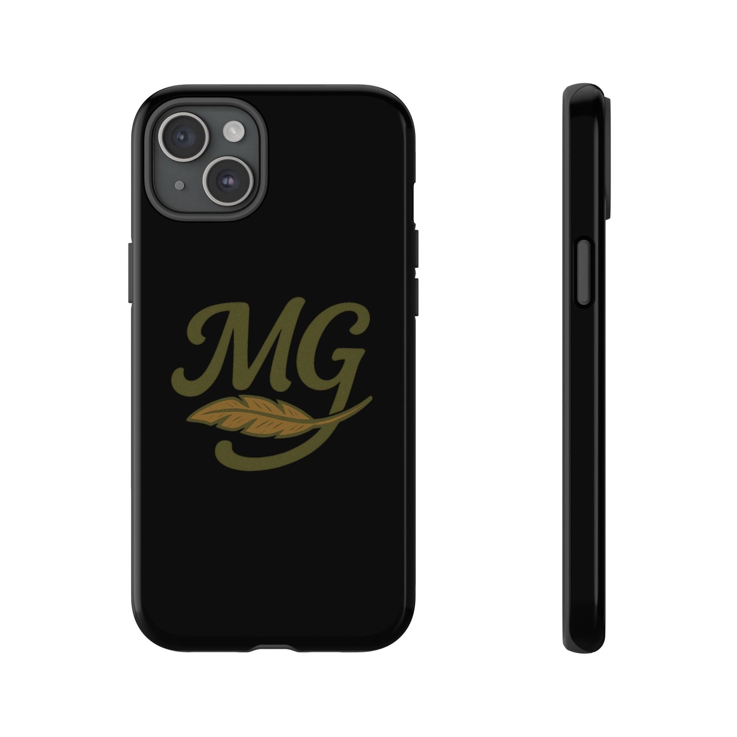 Tough Cases Phone Case — MG Dark Monogram with Leaf Graphic