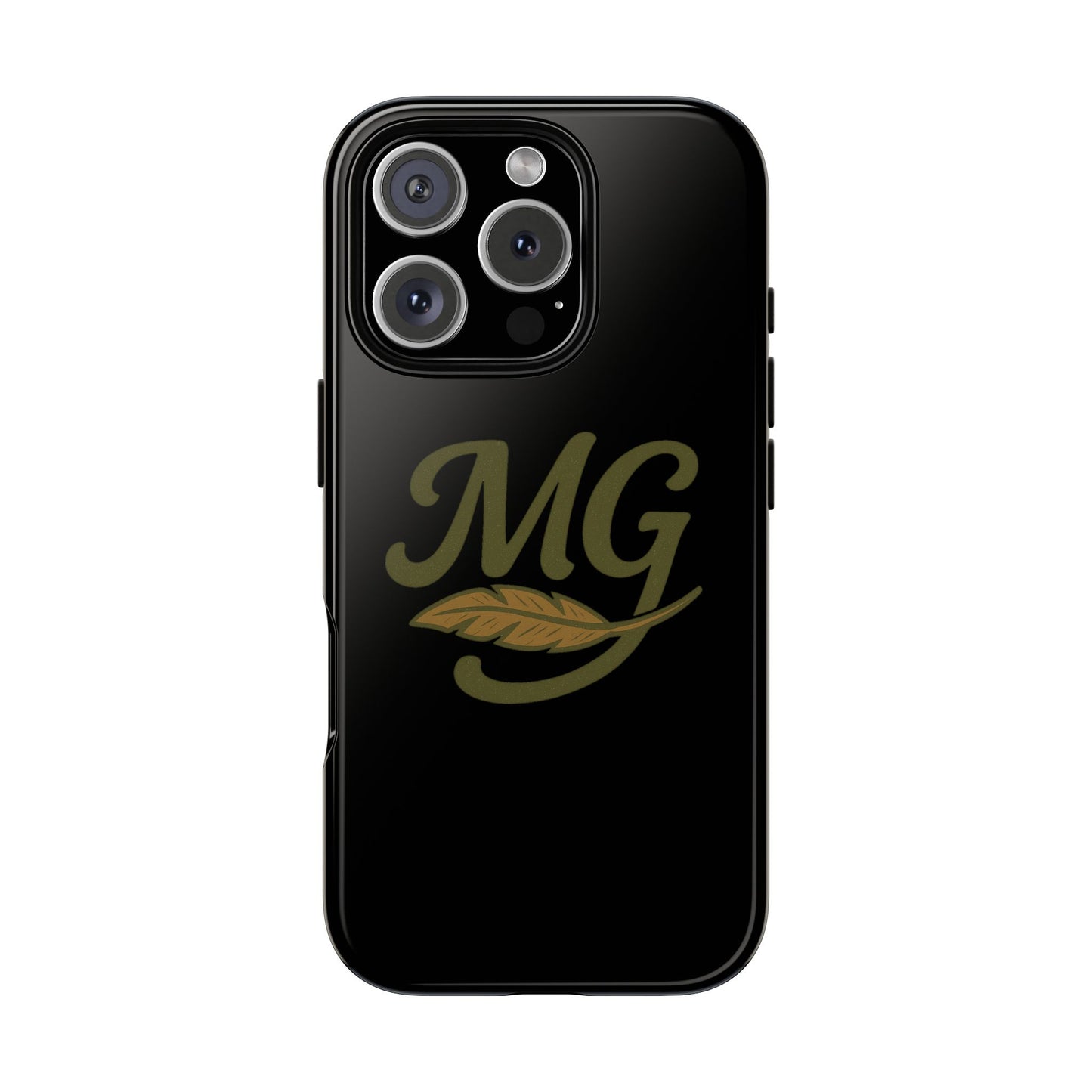 Tough Cases Phone Case — MG Dark Monogram with Leaf Graphic