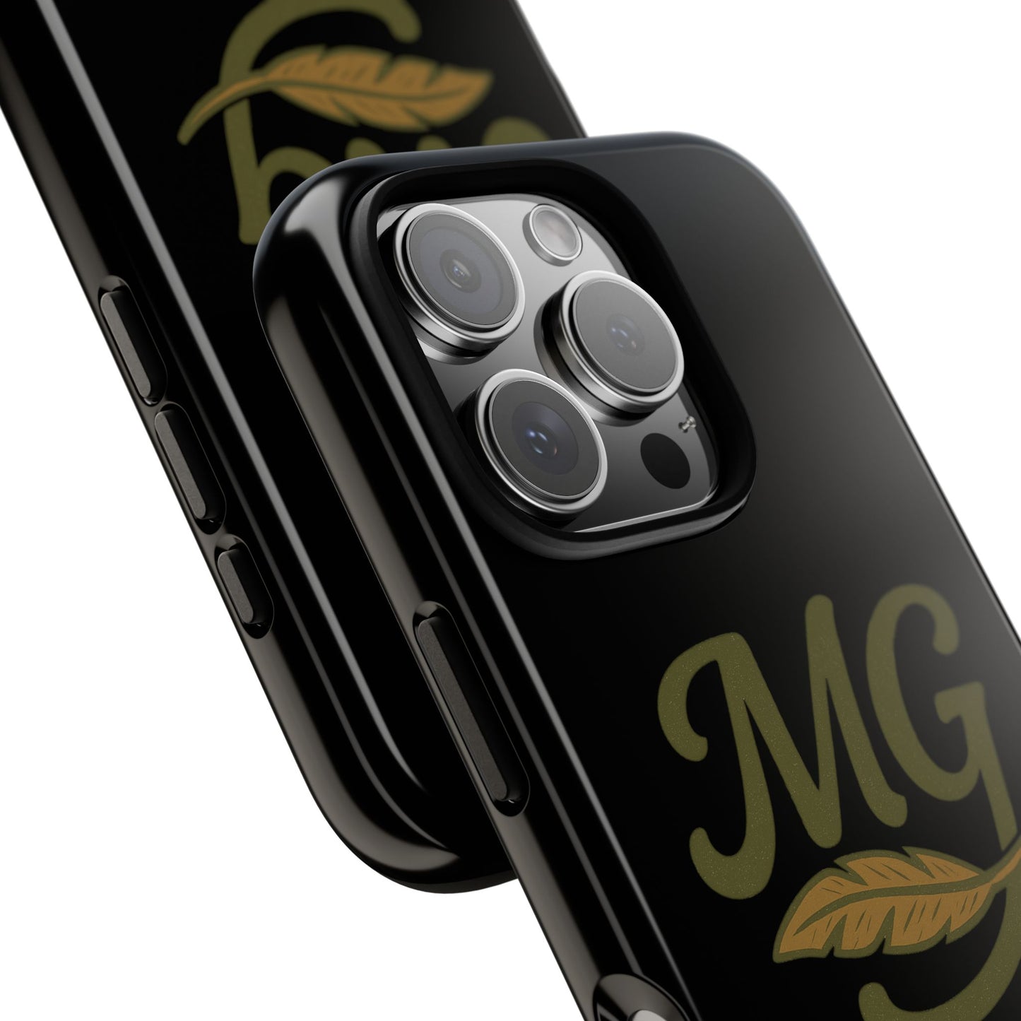 Tough Cases Phone Case — MG Dark Monogram with Leaf Graphic
