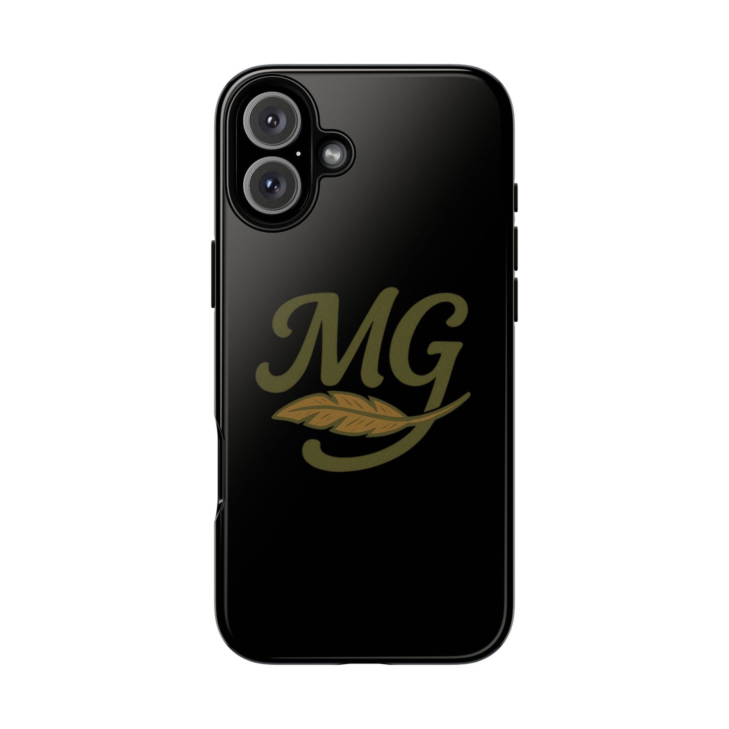 Tough Cases Phone Case — MG Dark Monogram with Leaf Graphic